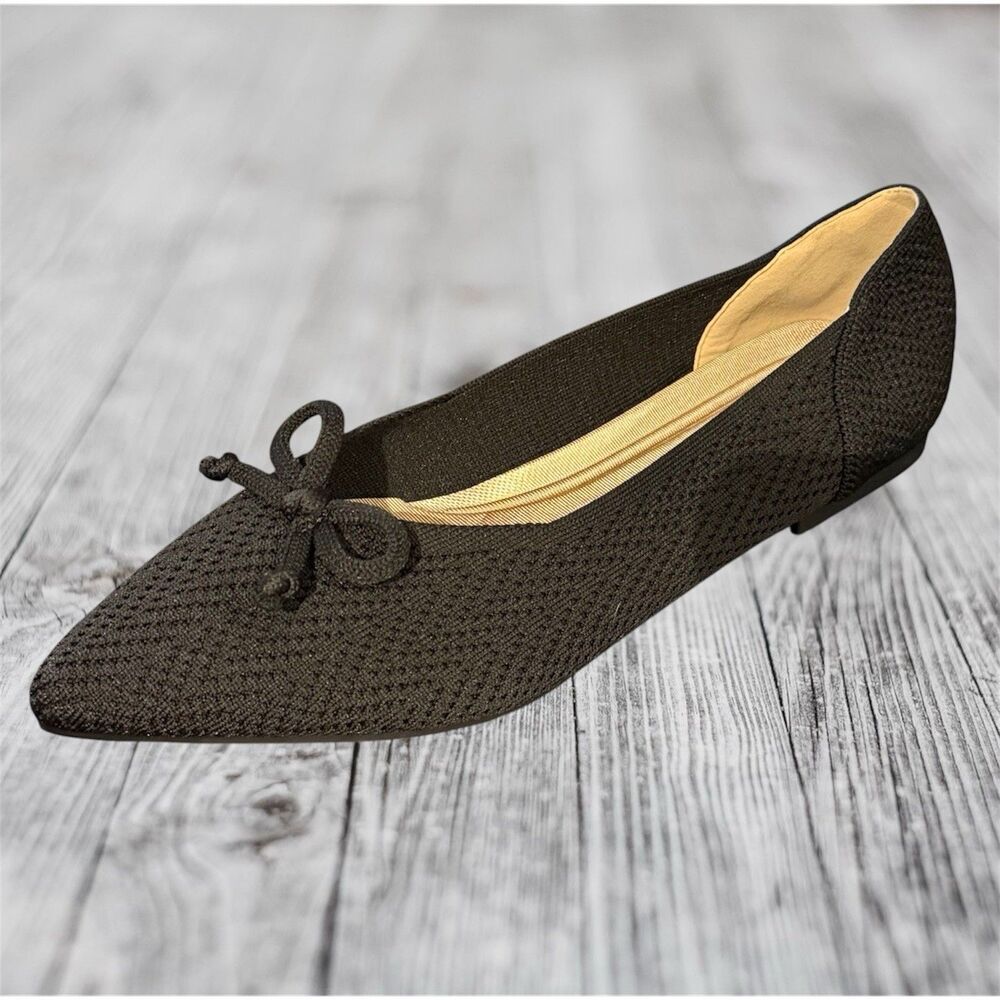 Women's Flats Shoes Pointed Toe Knit Ballet Comfort Breathable Slip On Size 9 - Picture 13 of 16